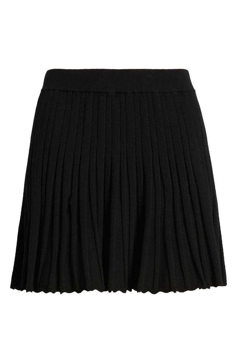 LoveShackFancy Willany Pleated Skirt, Alternate, color, Black