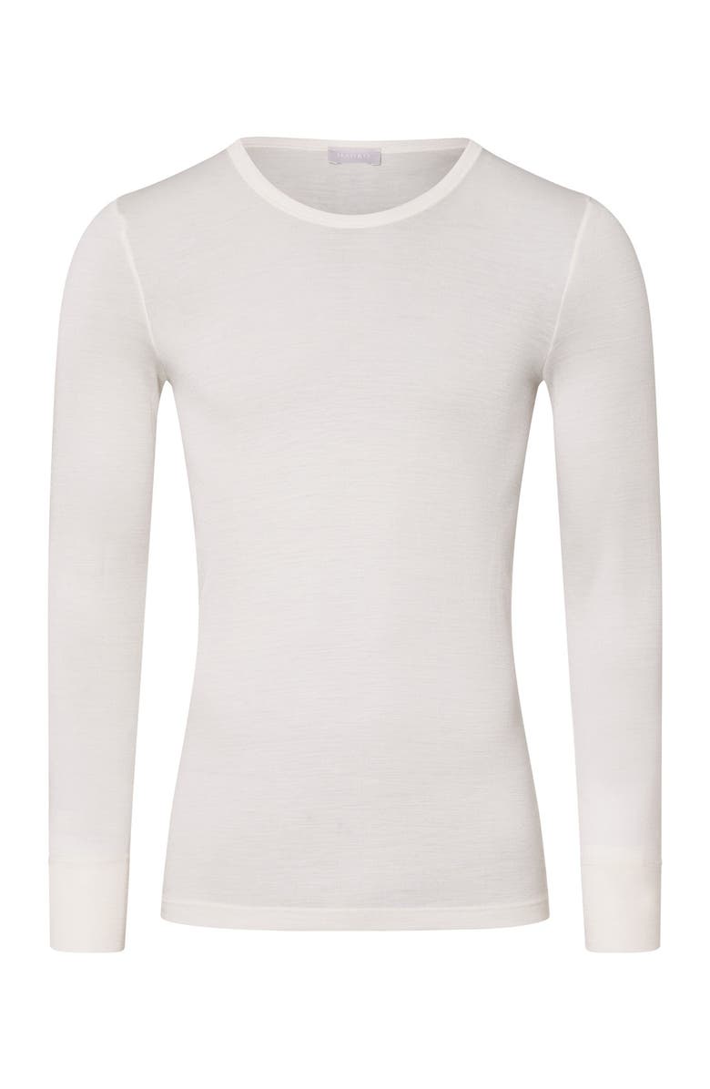 Hanro Woolen Silk Wool And Silk Fitted Top, Main, color, Cygne