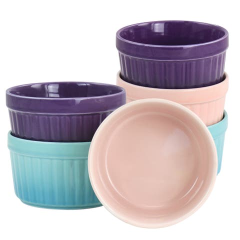 Thornburg 6 Piece 12 Ounce Round Stoneware Ramekin Set in Pastel