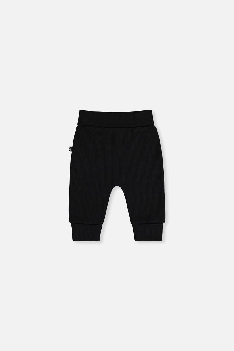 Organic Cotton Hedgehog Foldover Waist Evolutive Pants, Alternate, color, Black and Brown