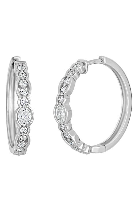 Liora 18k Gold Diamond Hoop Earrings