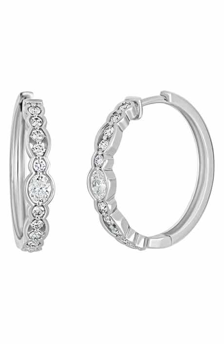 Liora 18k Gold Diamond Hoop Earrings