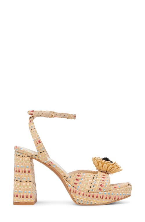 Dolce Vita Paulos Platform Sandal In Pastel Multi Raffia