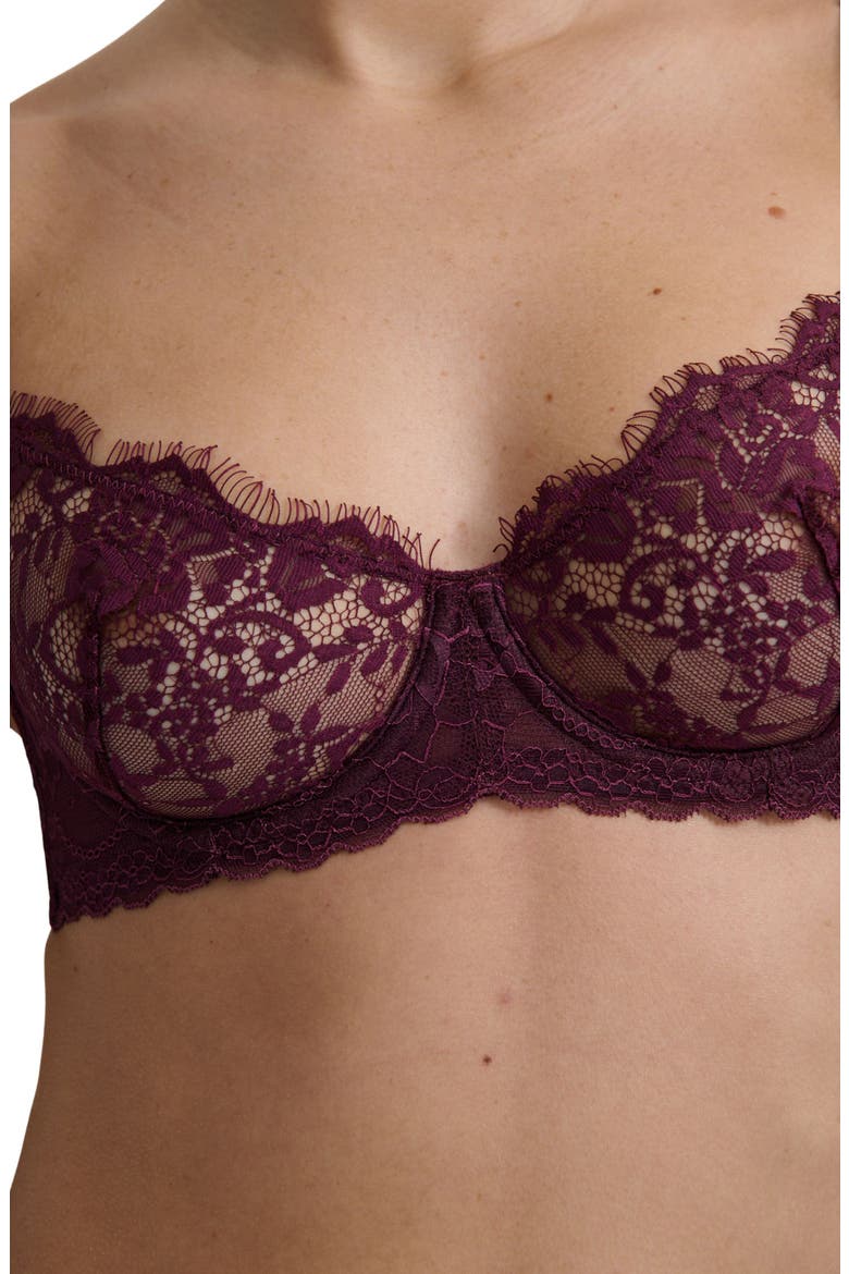 Maverick Lace Underwire Bra, Alternate, color, RAISIN