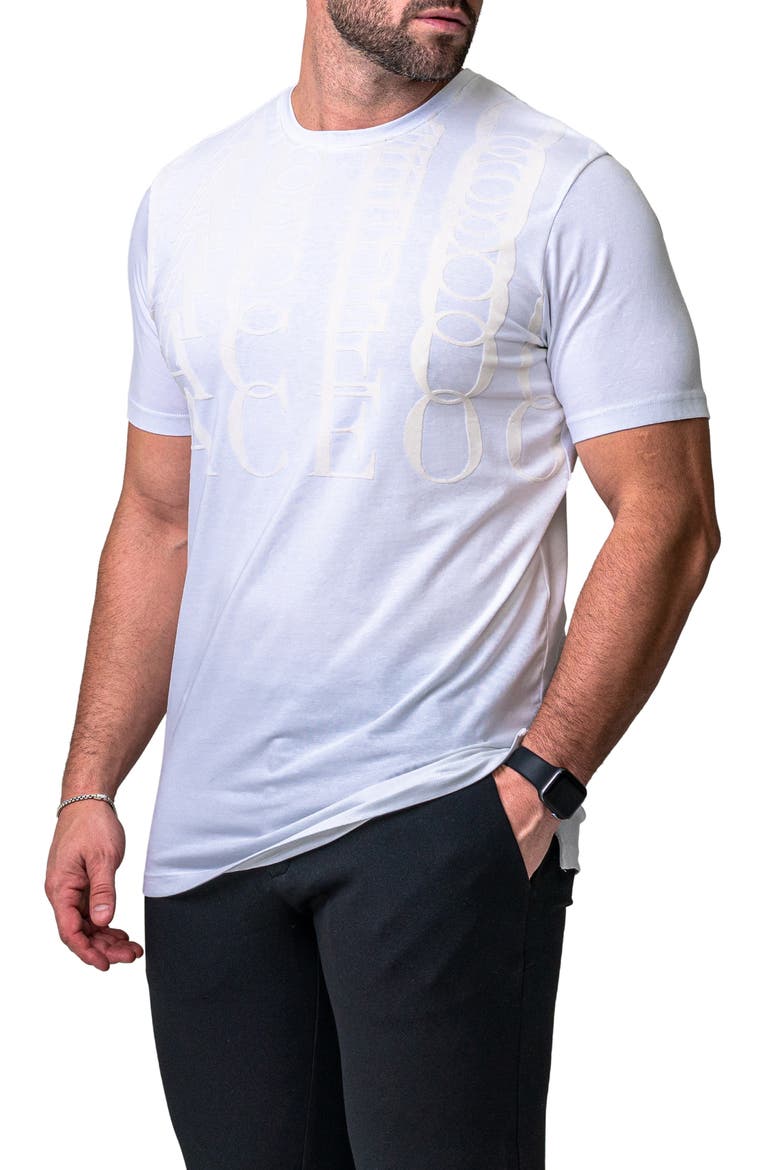 Repetition White Logo Appliqué Stretch Cotton T-Shirt, Alternate, color, WHITE