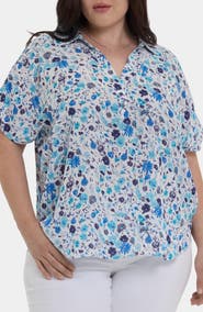 NYDJ Becky Georgette Popover Top