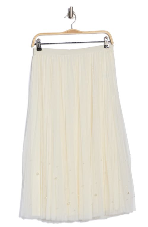 Dr2 By Daniel Rainn Imitation Pearl Tulle Skirt In White