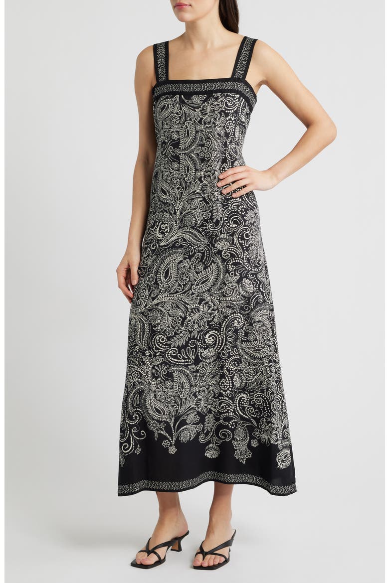 Paisley Sundress, Alternate, color, RICH BLACK
