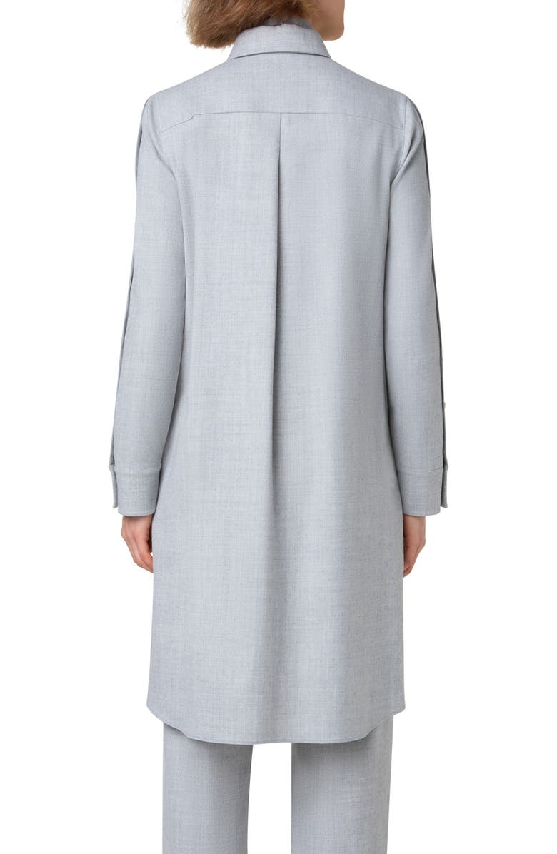 Akris punto Long Sleeve Wool Flannel Shirtdress, Alternate, color, 