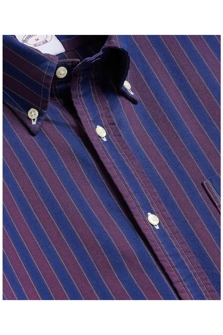 Friday Stripe Cotton Oxford Cloth Button-Down Shirt, Alternate, color, BURGUNDY STRIPE