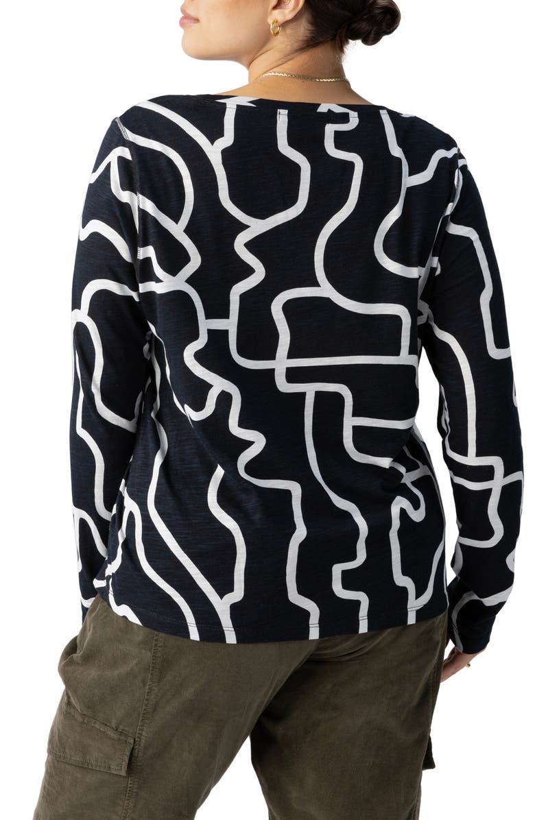 Sanctuary Perfect Notch Print Long Sleeve T-Shirt, Alternate, color, Labyrinth