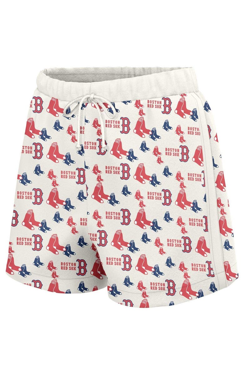 LUSSO Women's Lusso  White Boston Red Sox Marge Shorts, Alternate, color, White