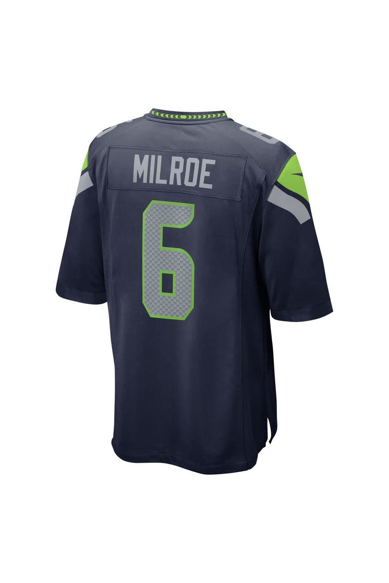 Men's Nike Jalen Milroe College Navy Seattle Seahawks 2025 NFL Draft Game Jersey, Alternate, color, Navy