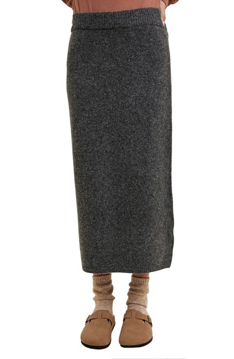Brushed Knit Sweater Midi Skirt