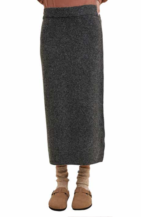 WISHLIST Brushed Knit Sweater Midi Skirt