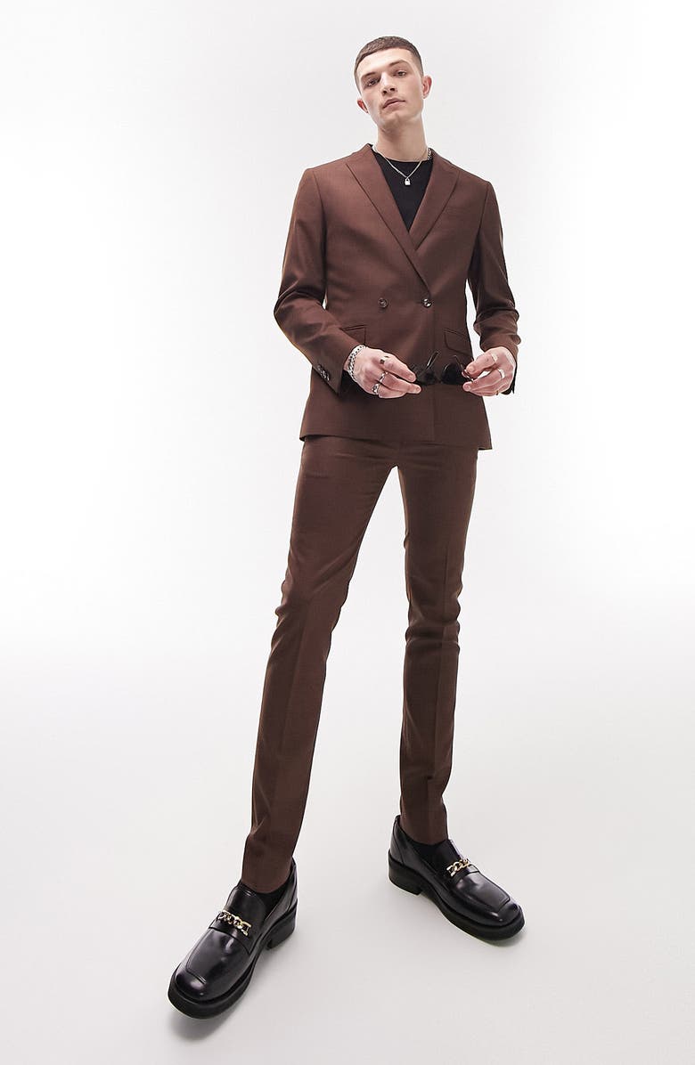 Topman Super Skinny Double Breasted Suit Jacket, Main, color, 