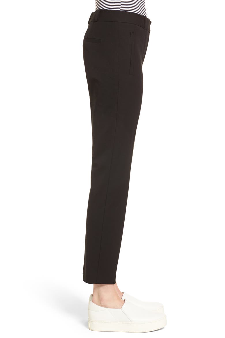 Welt Pocket Slim Leg Crop Pants, Alternate, color, BLACK