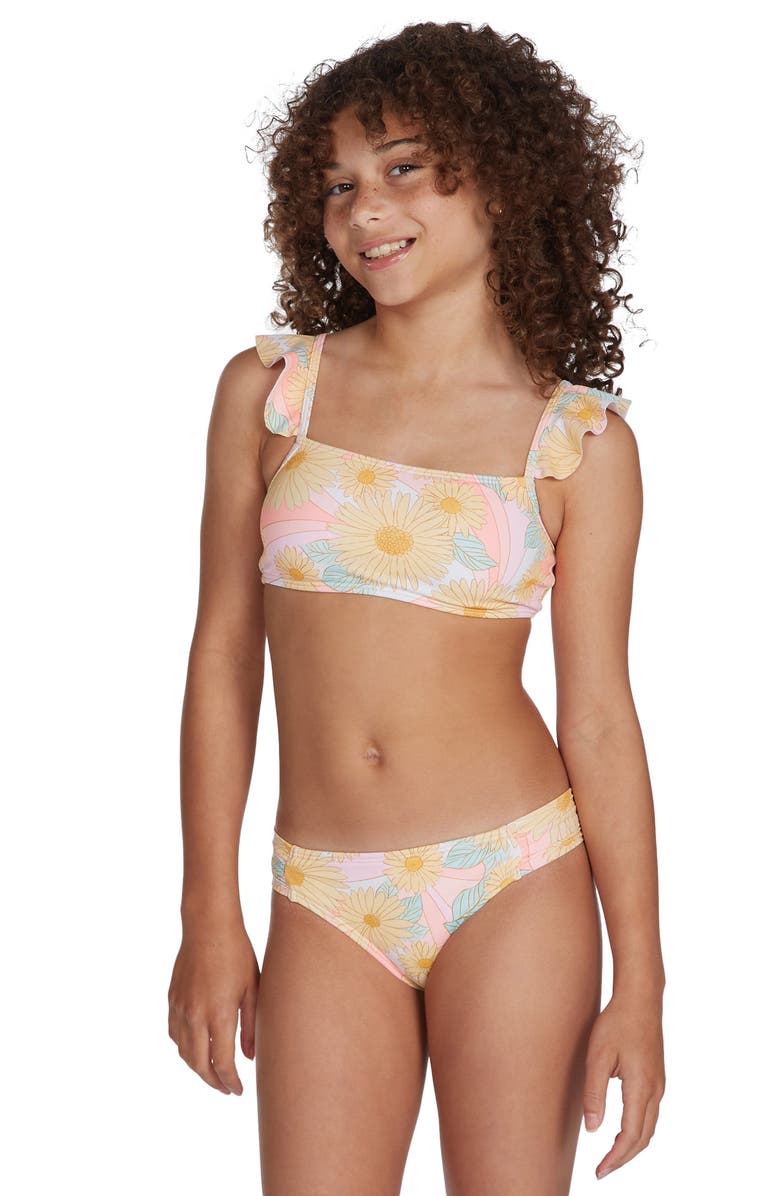Billabong Kids' Sweet Sunset Ruffle Swim Top, Alternate, color,