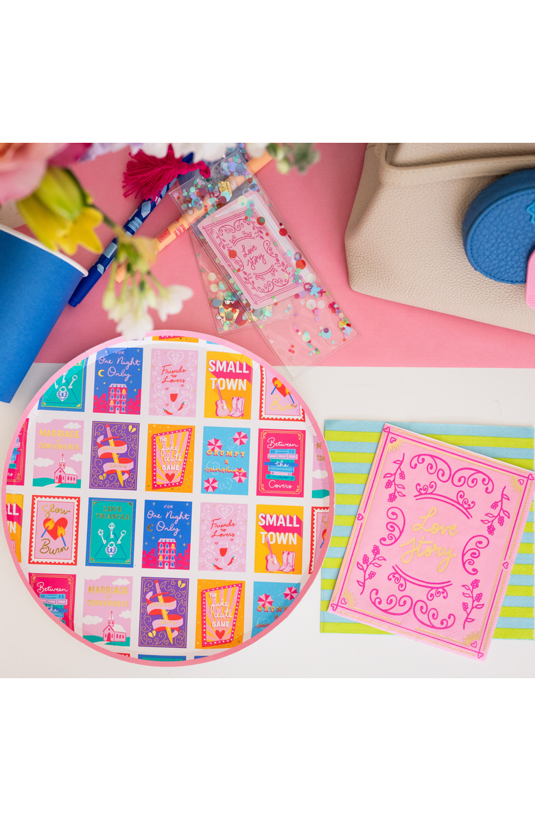 Jollity & Co. RomCom Book Themed Dinner Plates, Alternate, color, Assorted Pre-Pack