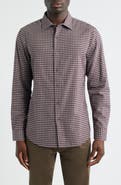 Nordstrom Check Cotton & Cashmere Button-Up Shirt