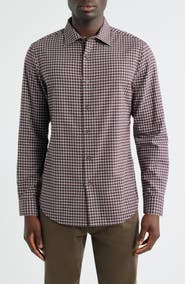 Nordstrom Check Cotton & Cashmere Button-Up Shirt