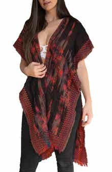 SAACHI Abstract Fringe Poncho