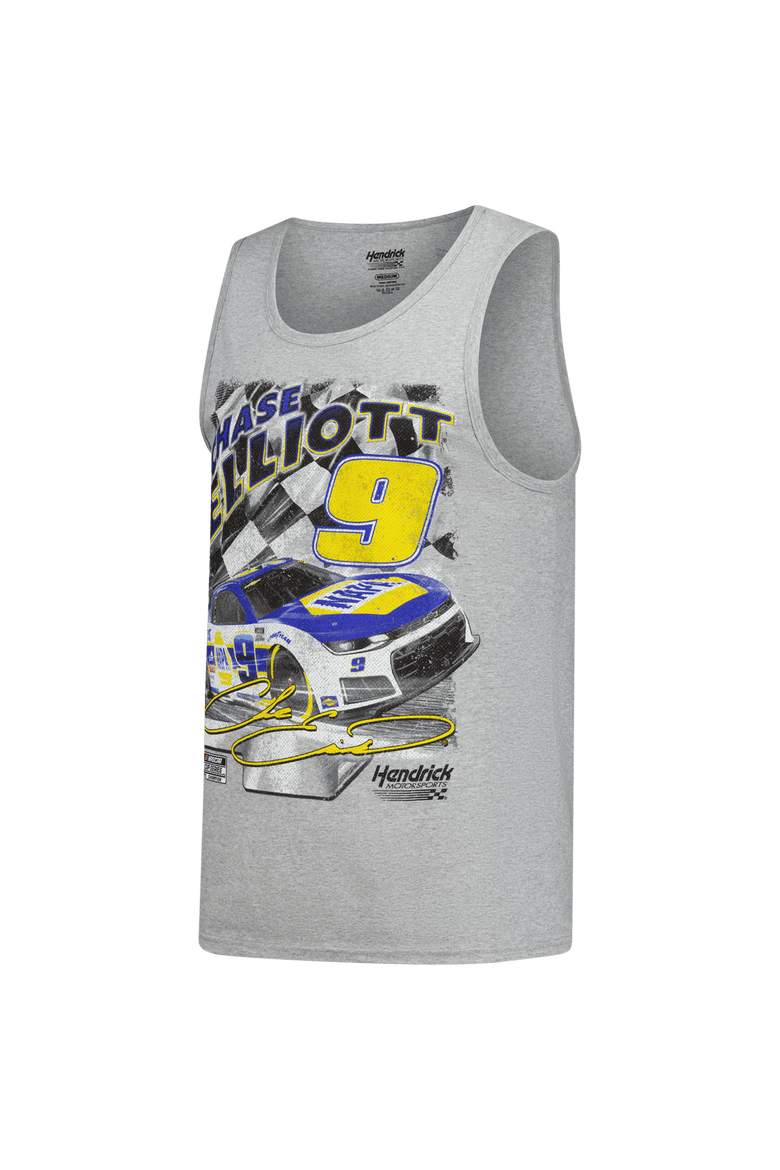 Men's Classic Ink Heather Gray Chase Elliott Tank Top, Alternate, color, Heather Gray