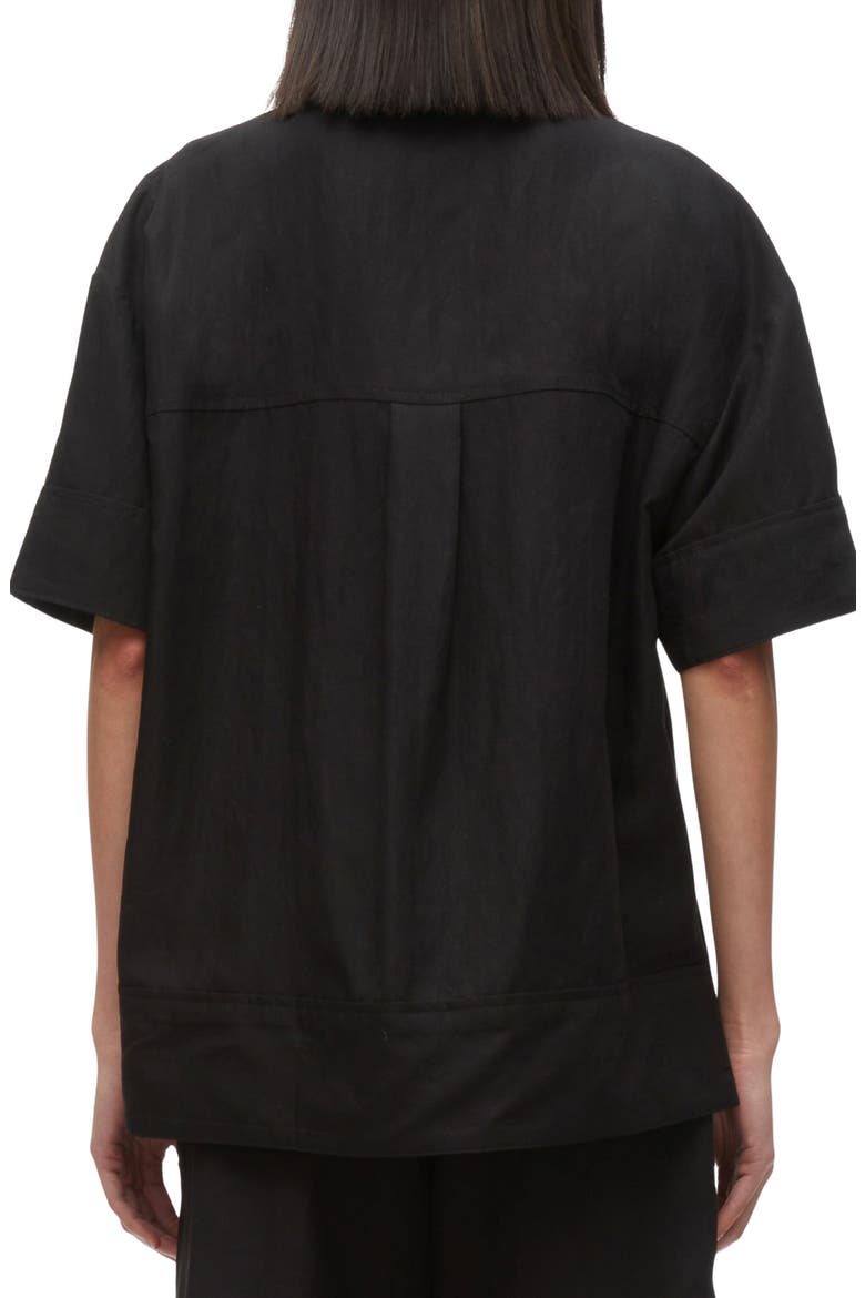 Oversized Camp Shirt, Alternate, color, BLACK