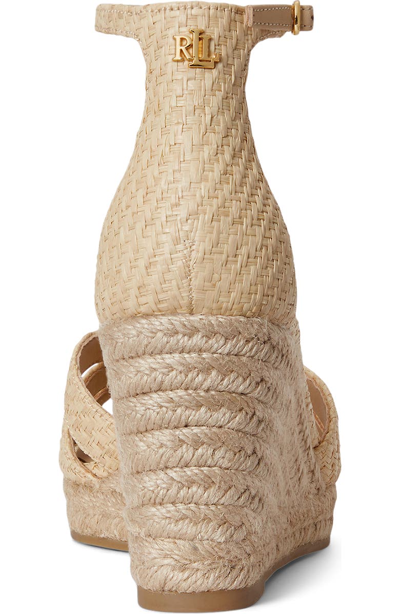 Ralph Lauren Nellie Ankle Strap Wedge Sandal, Alternate, color, Natural