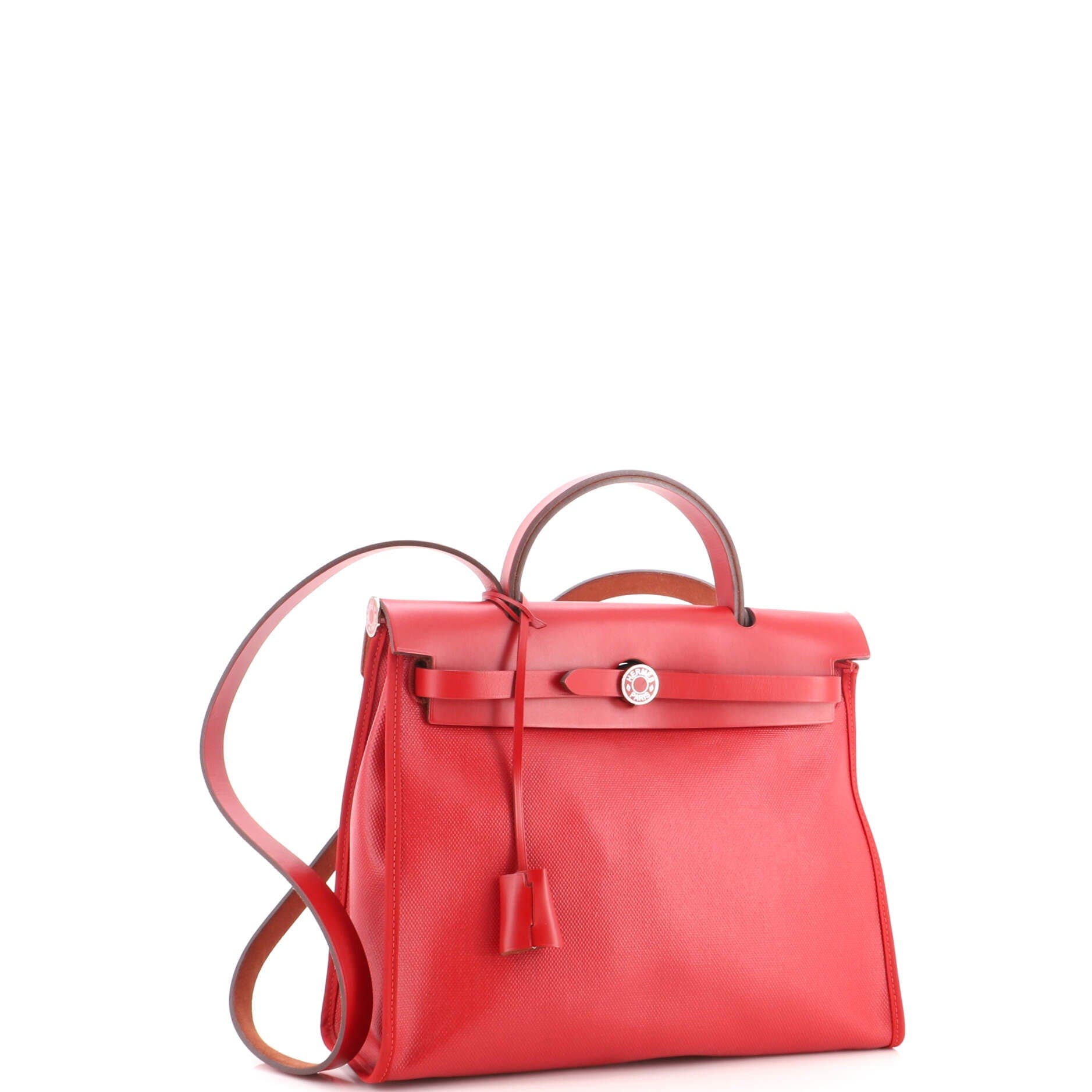 Herbag Zip Berline Vache Canvas and Leather 31, Alternate, color, Red