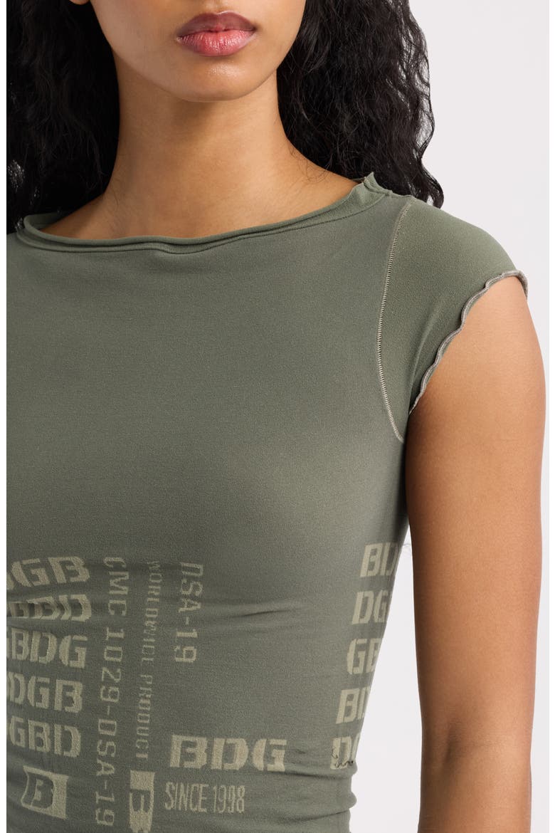 Grunge Graphic Seamless Baby Tee, Alternate, color, KHAKI