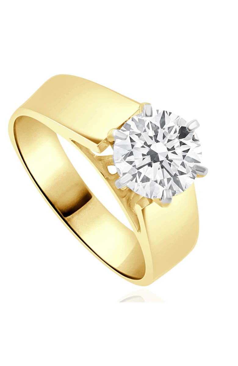 Bliss Diamond 2Ct Round Moissanite Solitaire Engagement Ring Gold, Alternate, color, 10K Yellow Gold