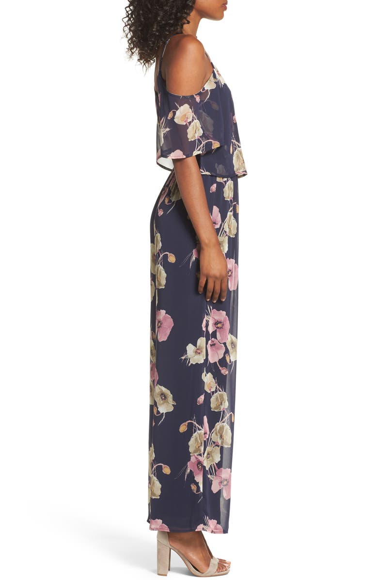 19 Cooper Cold Shoulder Chiffon Jumpsuit, Alternate, color,