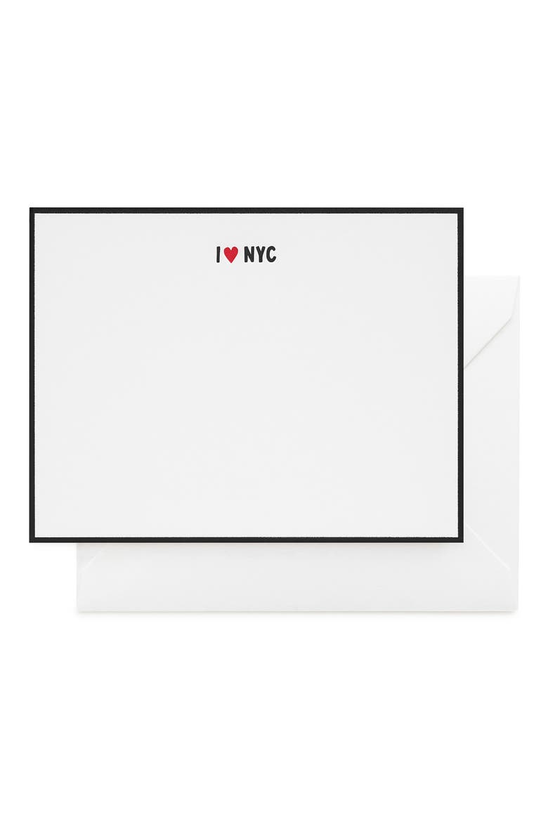 I Heart NY Boxed Note Cards, Main, color, WHITE