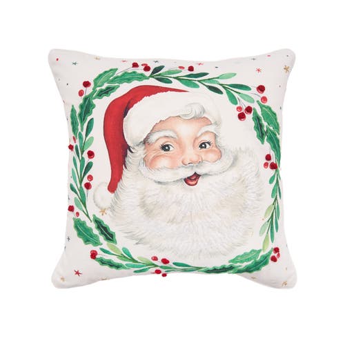 C & F Home C&f Home Vintage Santa Throw Pillow, 18" X 18" In White