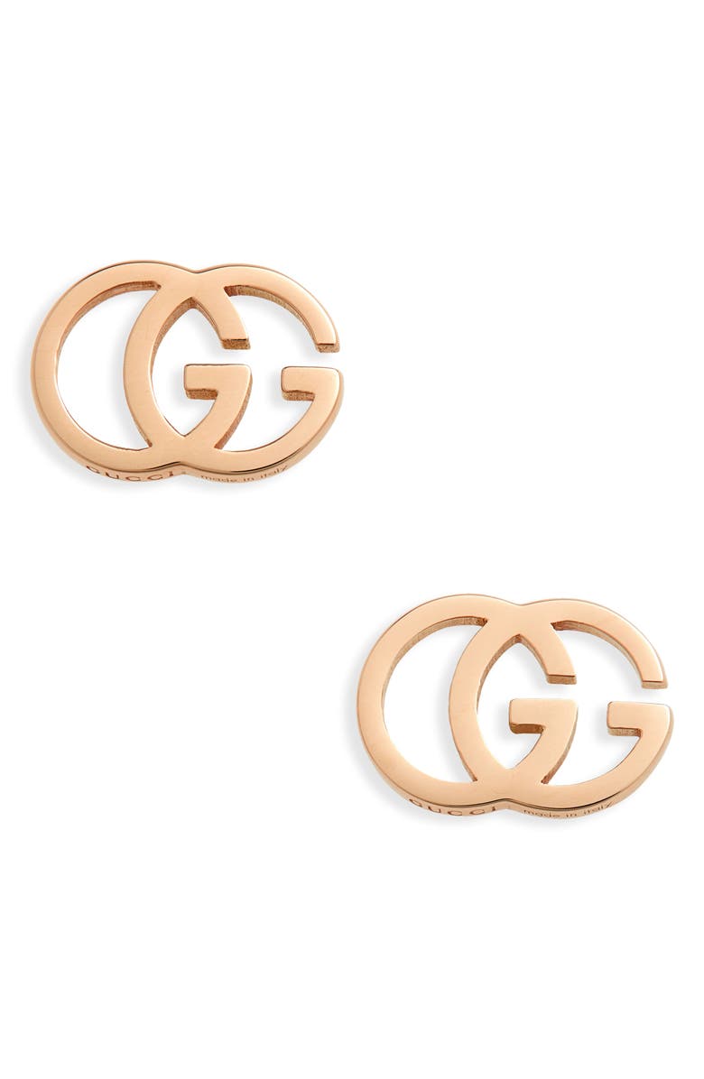 Gucci Running G 18K Gold Stud Earrings, Main, color, 