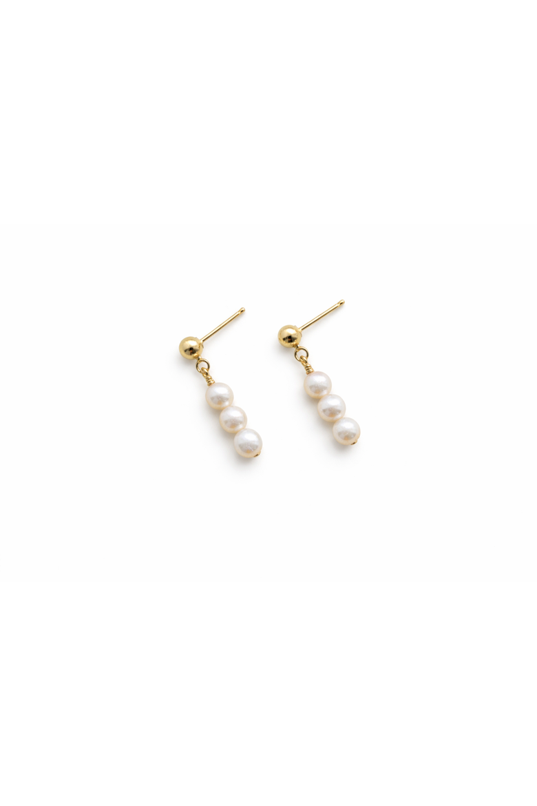Pearl Trio Earrings, Main, color, 14k Gold Fill