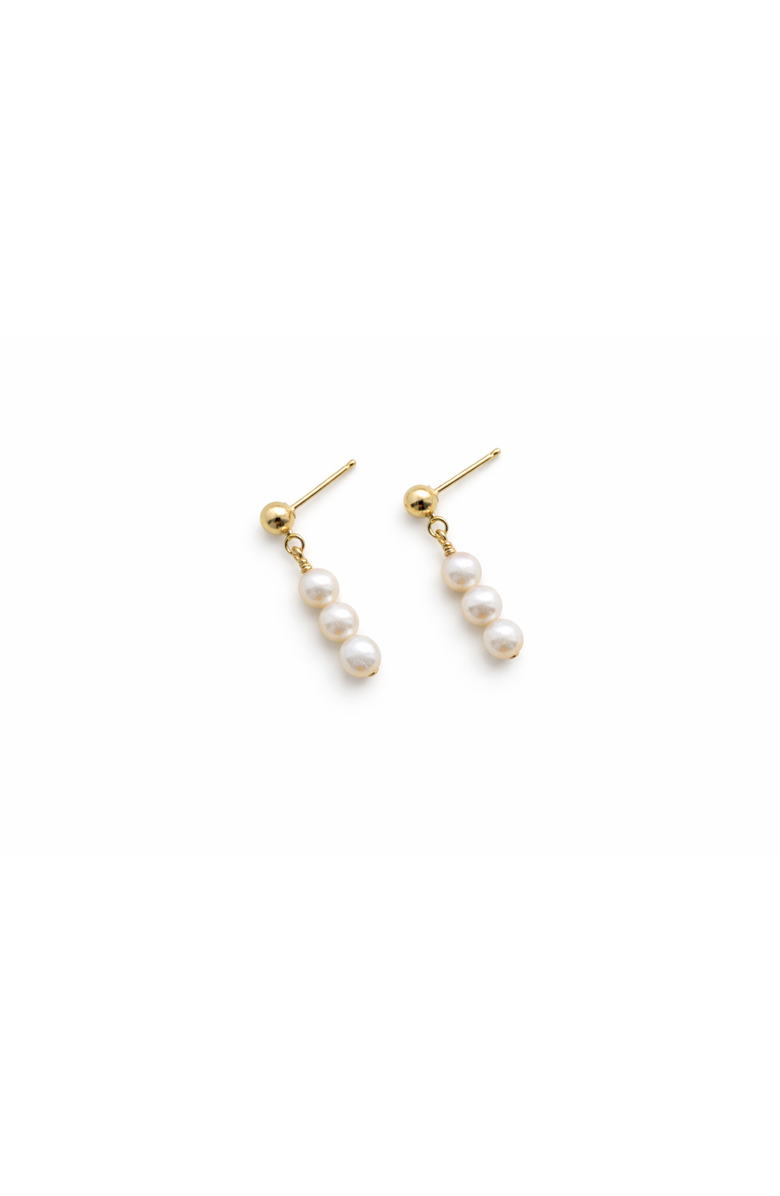 Sheena Marshall Jewelry Pearl Trio Earrings, Main, color, 14K Gold Fill