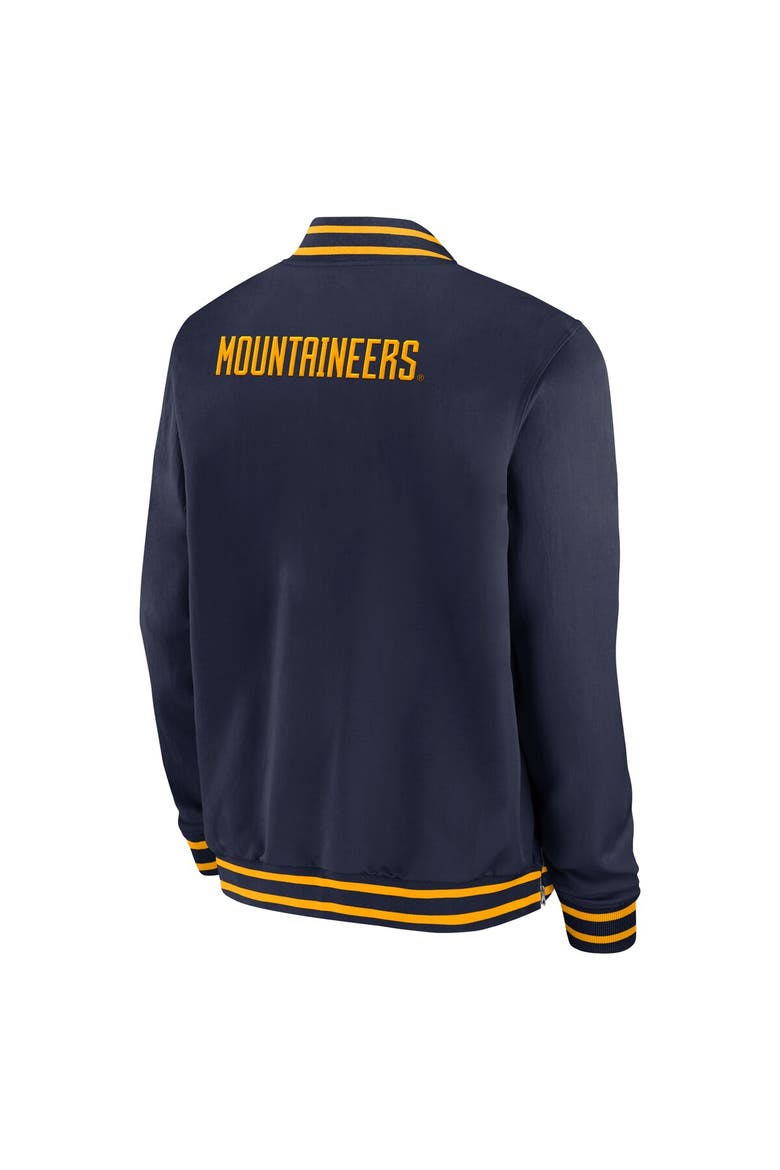 Men's Nike Navy West Virginia Mountaineers 2024 Sideline Full-Zip Bomber Jacket, Alternate, color, Navy