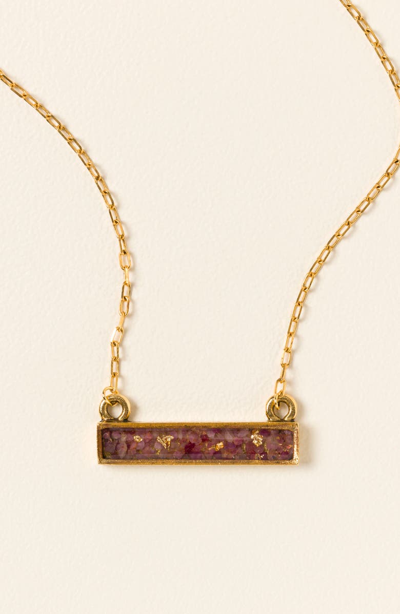 Uncommon Goods Flecks of Gold Birthstone Necklace, Main, color, July - Ruby