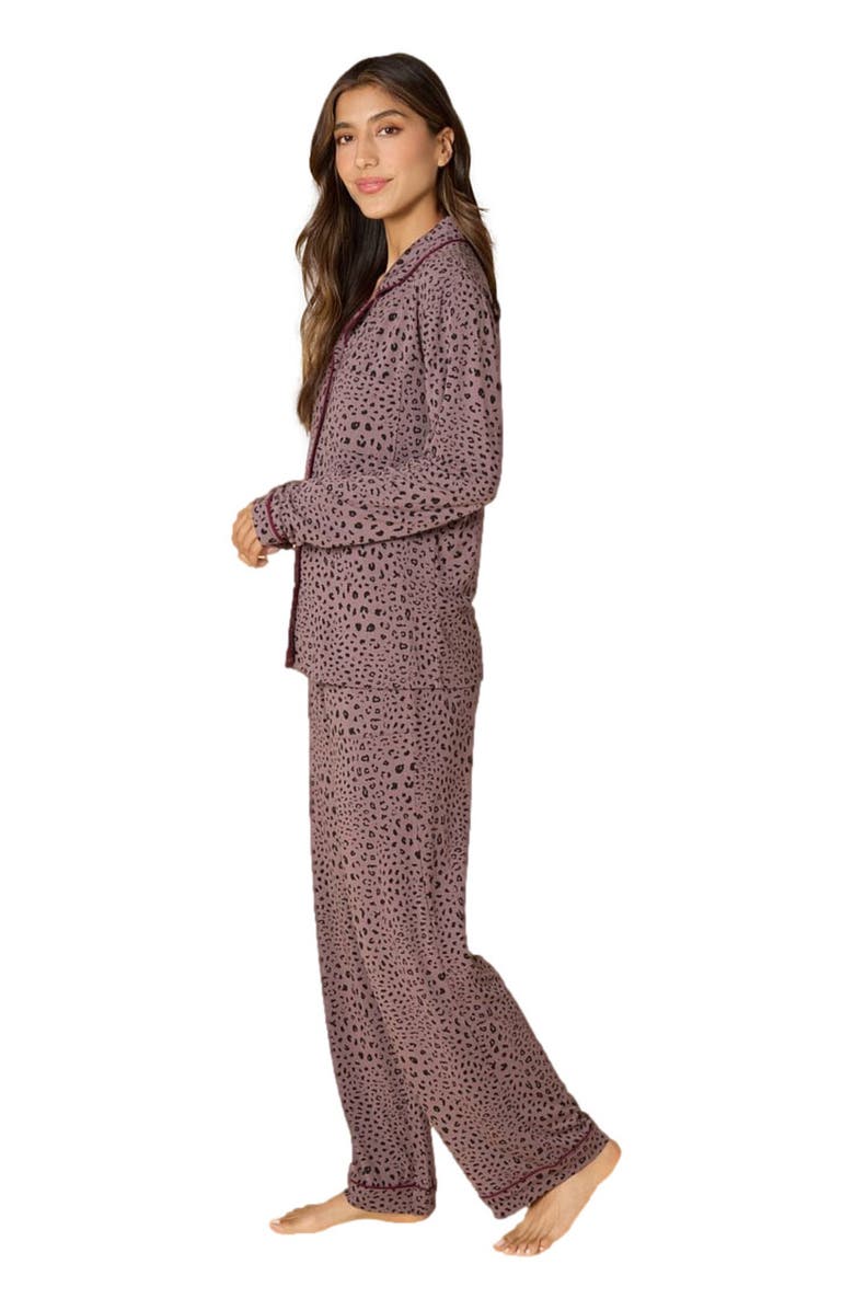 Softies Aria  Slim Notch Collar PJ Set, Alternate, color, Wild Driftwood