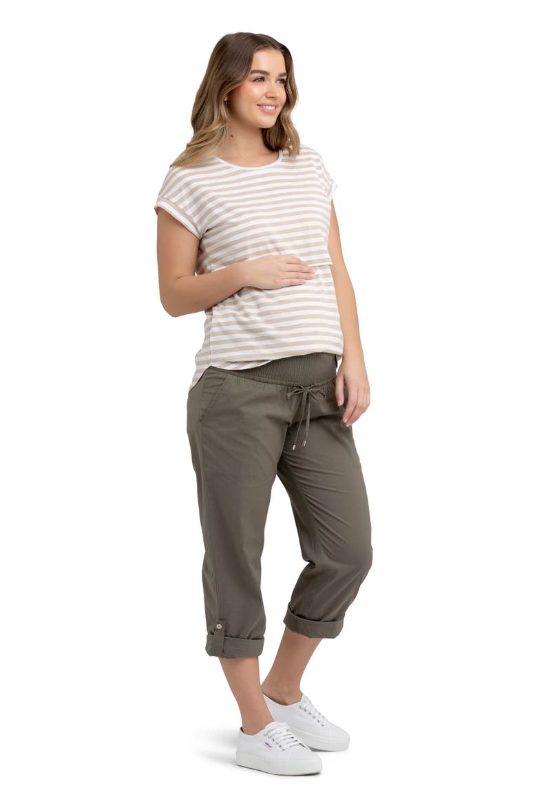 Philly Wide Leg Cotton Maternity Pants, Alternate, color, MOSS