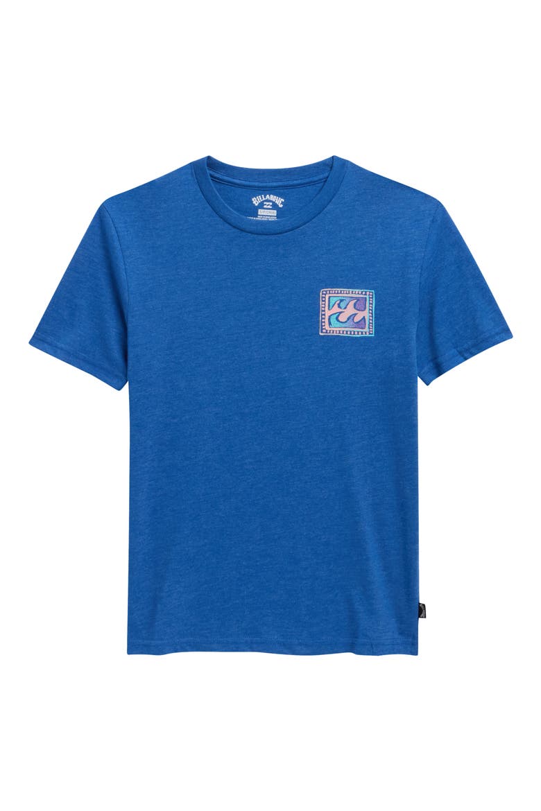 Kids' Crayon Wave Graphic T-Shirt, Main, color, TRUE BLUE HEATHER