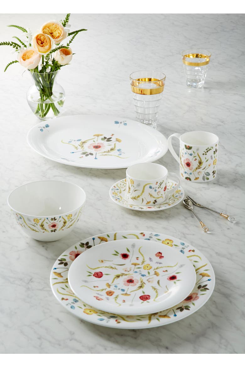 Scandinavian Floral Oval Platter, Alternate, color, Multi