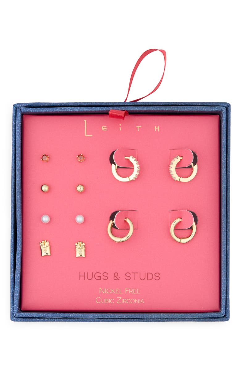 Leith 6-Pack Fries Assorted Earrings Set, Main, color, Red Multi- Gold