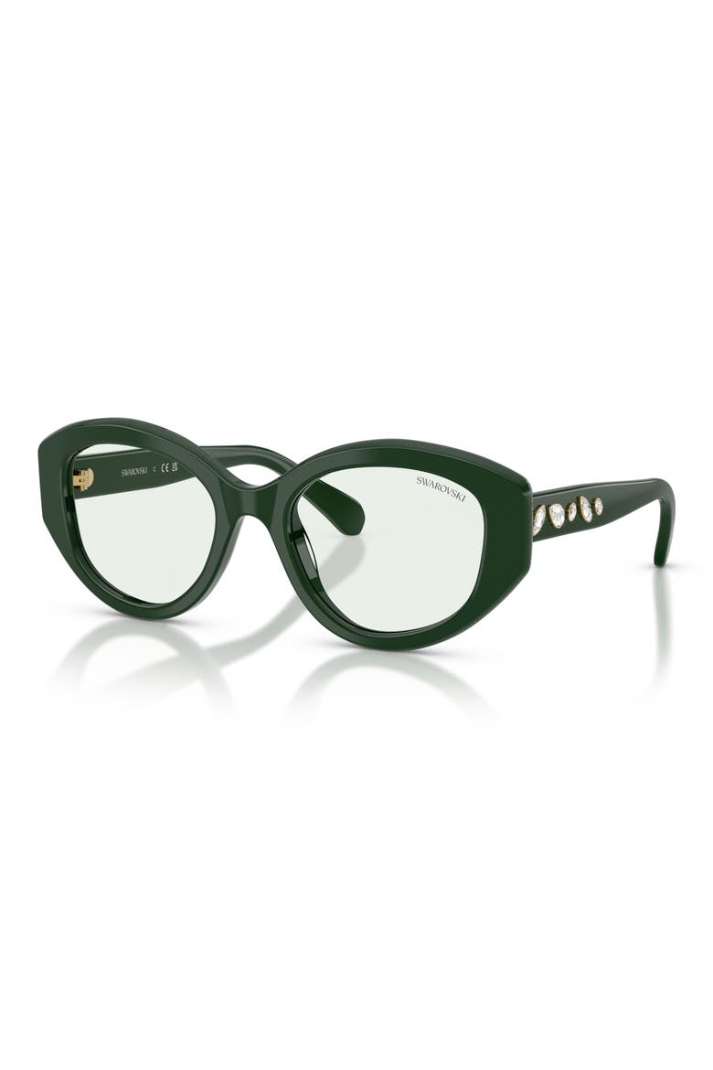 53mm Polarized Irregular Sunglasses, Alternate, color, DARK GREEN / PHOTO GREEN