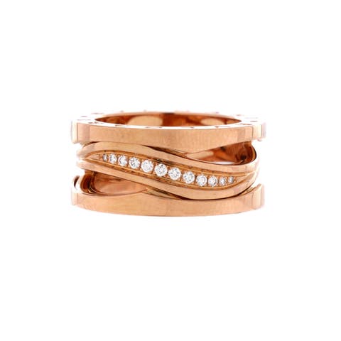 B.Zero1 Design Legend Zaha Hadid Three Band Ring 18K Rose Gold with Diamonds