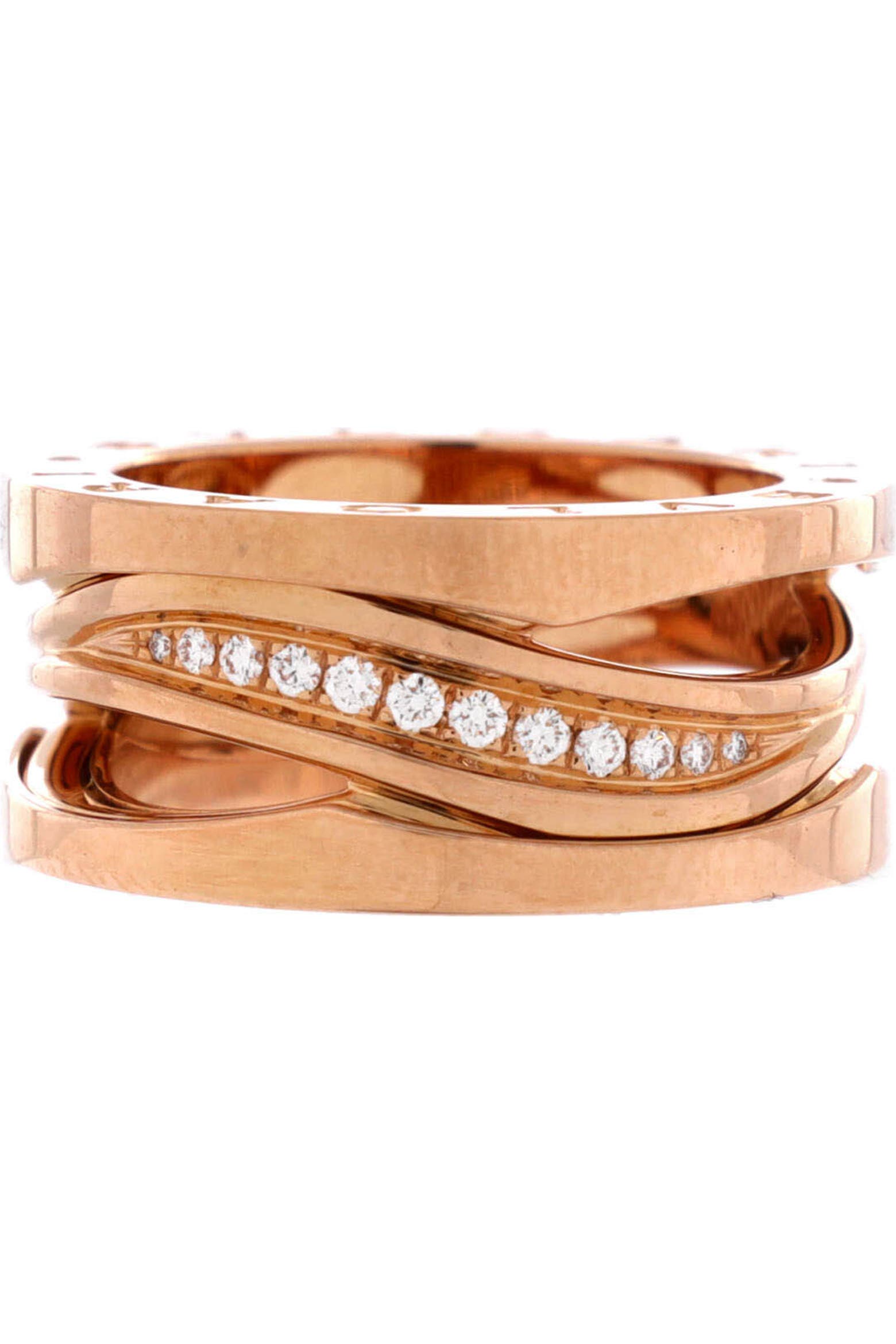 Gold Types Design Pre-Owned Bvlgari B.Zero1 Design Legend Zaha Hadid Three Band Ring 18K ...
