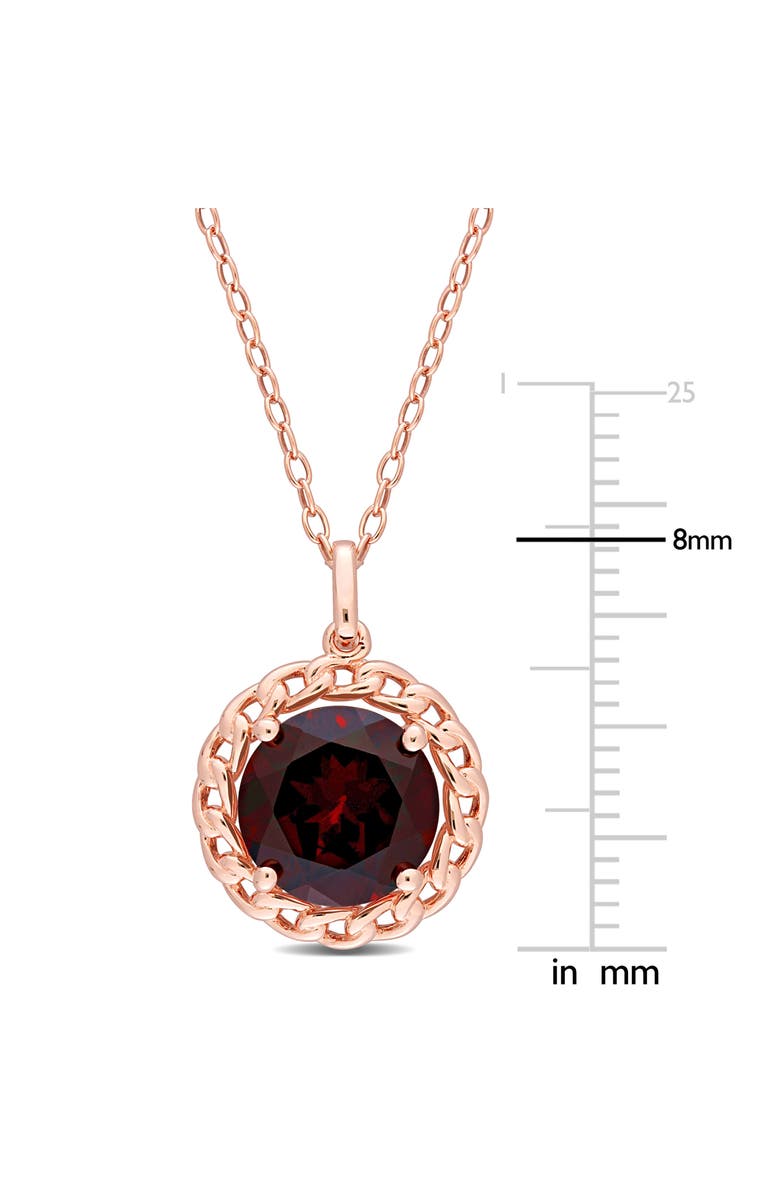 DELMAR Garnet Halo Pendant Necklace, Alternate, color, Red