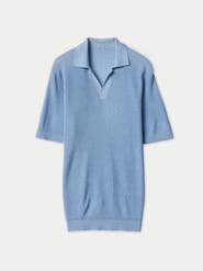 GOBI Mongolian Cashmere Open Collar Cashmere Silk Polo Shirt